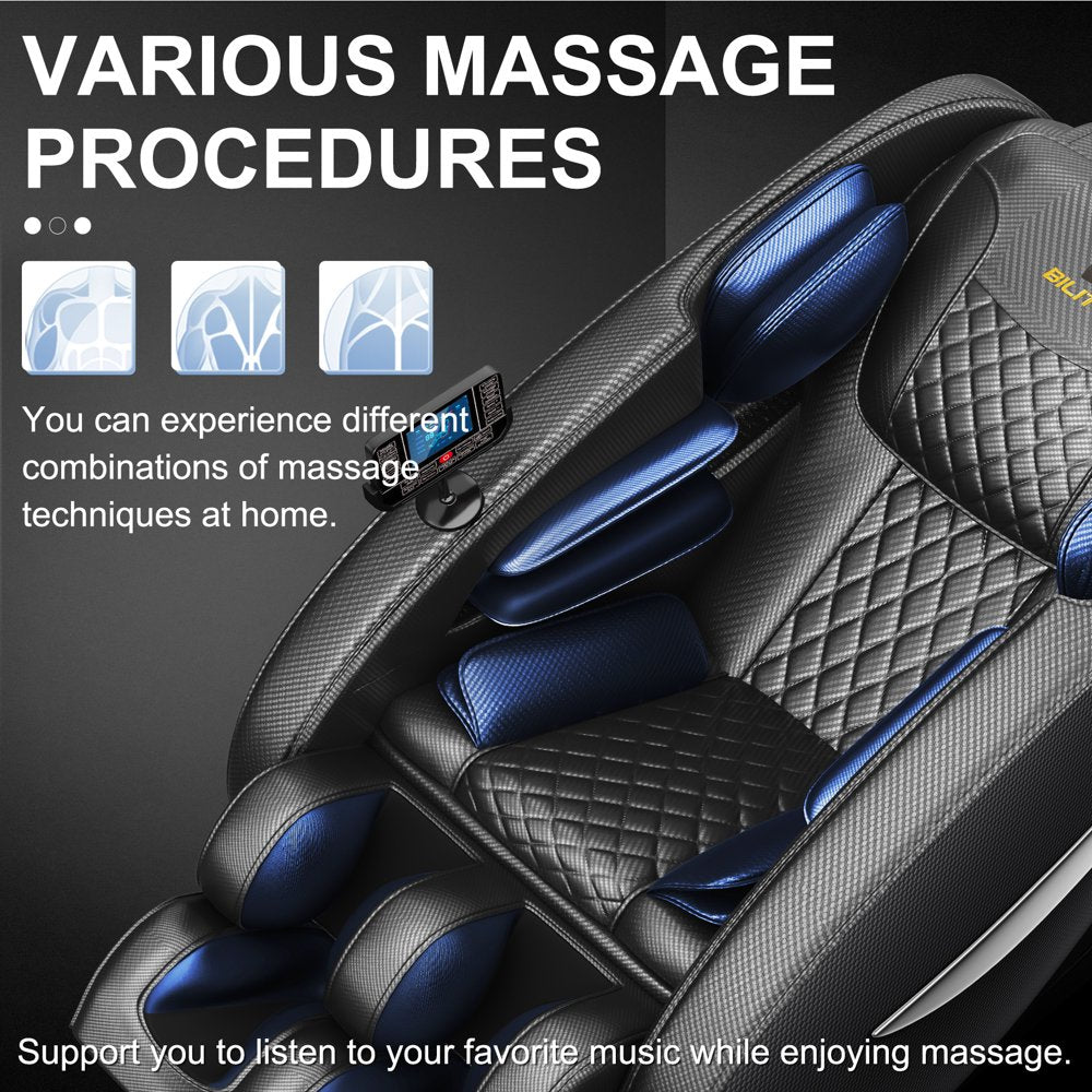 BILITOK Massage Chair Recliner Neck Massager with Zero Gravity Heating and Bluetooth Functions (Black)