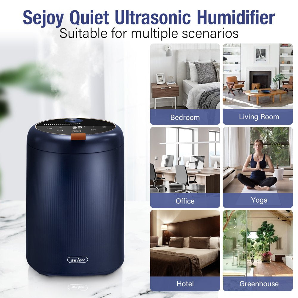 Sejoy Room Humidifier for Bedroom, Adorable 4L Top Fill Ultrasonic Cool and Warm Mist Humidifier,Ultra Quiet, Blue