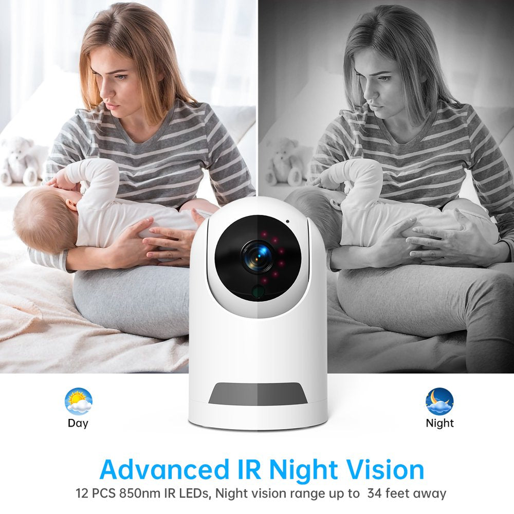 Baby Monitor, 360° Wireless 5G Nanny Cam with Safety Alerts, 4MP HD Wifi Camera for Human & Pet Detection, Home Security Camera with Two-Way Audio, Motion Tracking, IR Night Vision, Sleep Tracking