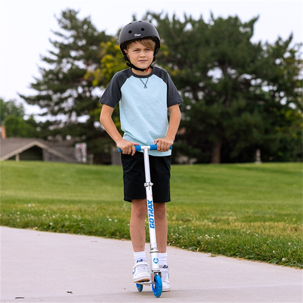  Kick Scooter for Kids Ages 4-9, 5" LED Flashing 2 Wheels Kids Scooter Unisex, Blue