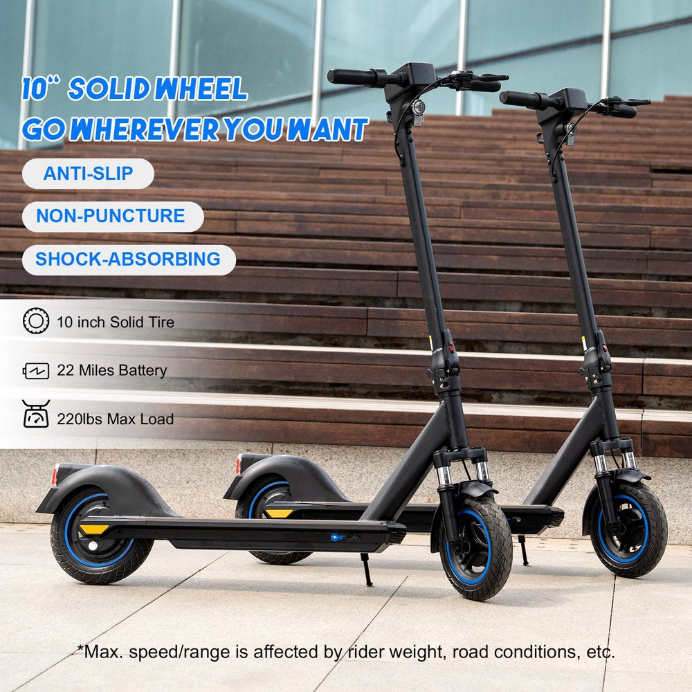 EVERCROSS Electric Scooter Adults, 10 " Solid Tires, 500W Motor up to 19 MPH, 22 Miles Long-Range Battery, Folding Commuter Electric Scooter for Adults & Teenagers