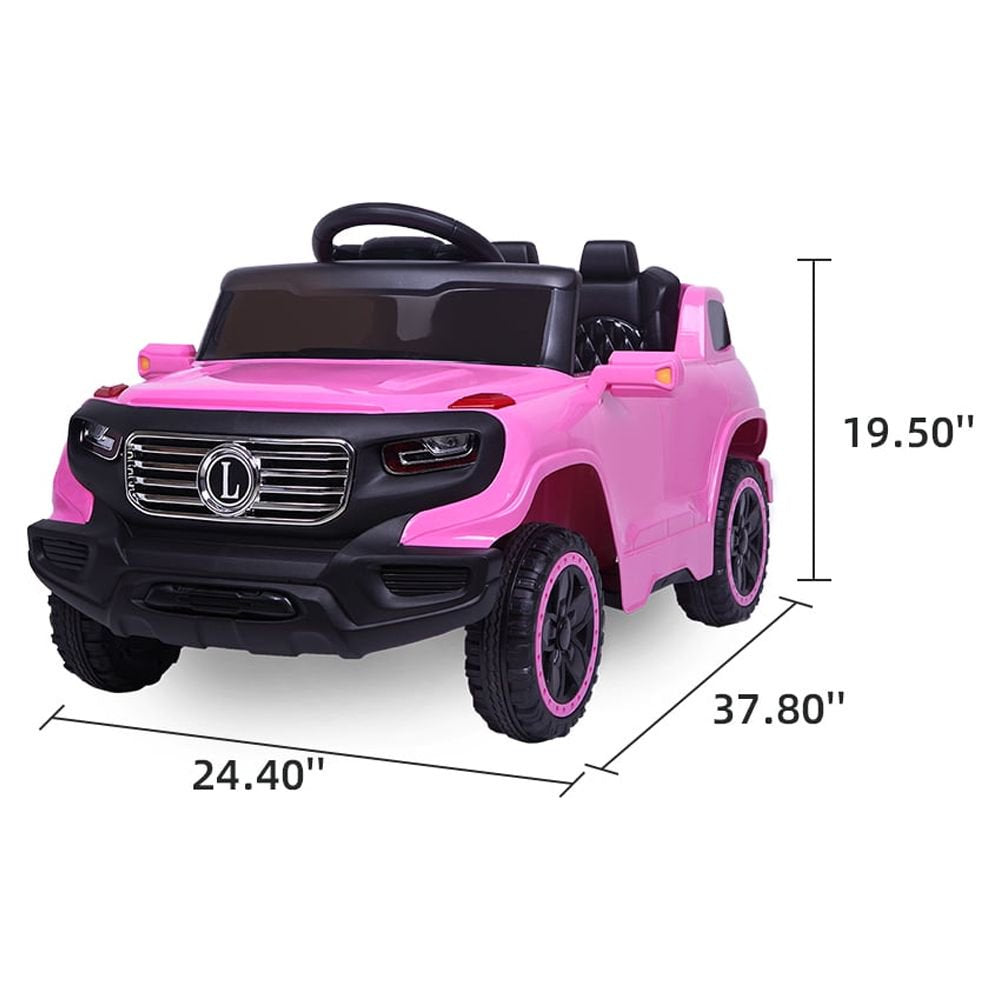 Zimtown Electric Car with 35W*1 6V7AH*1 Battery Children Car Pre-Programmed Music and Ride on Car Remote control Pink