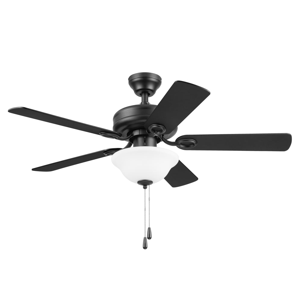 Mainstays 44" Black Traditional LED Ceiling Fan with 5 Blades, Light Kit, Pull Chains & Reverse Airflow