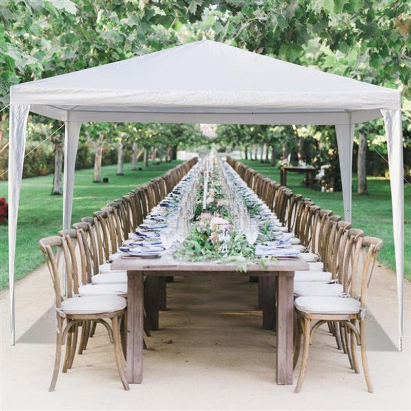  10 X 10 Canopy Tent with 4 Removable Sidewalls for Patio Garden, Sunshade Outdoor Gazebo BBQ Shelter Pavilion, for Party Wedding Catering Gazebo Garden Beach Camping Patio, White, S10667