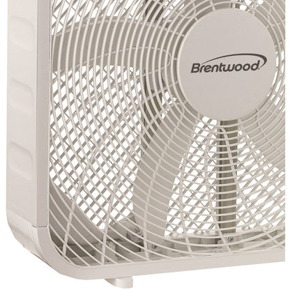 Brentwood Kool Zone 3-Speed 20" Box Fan, White