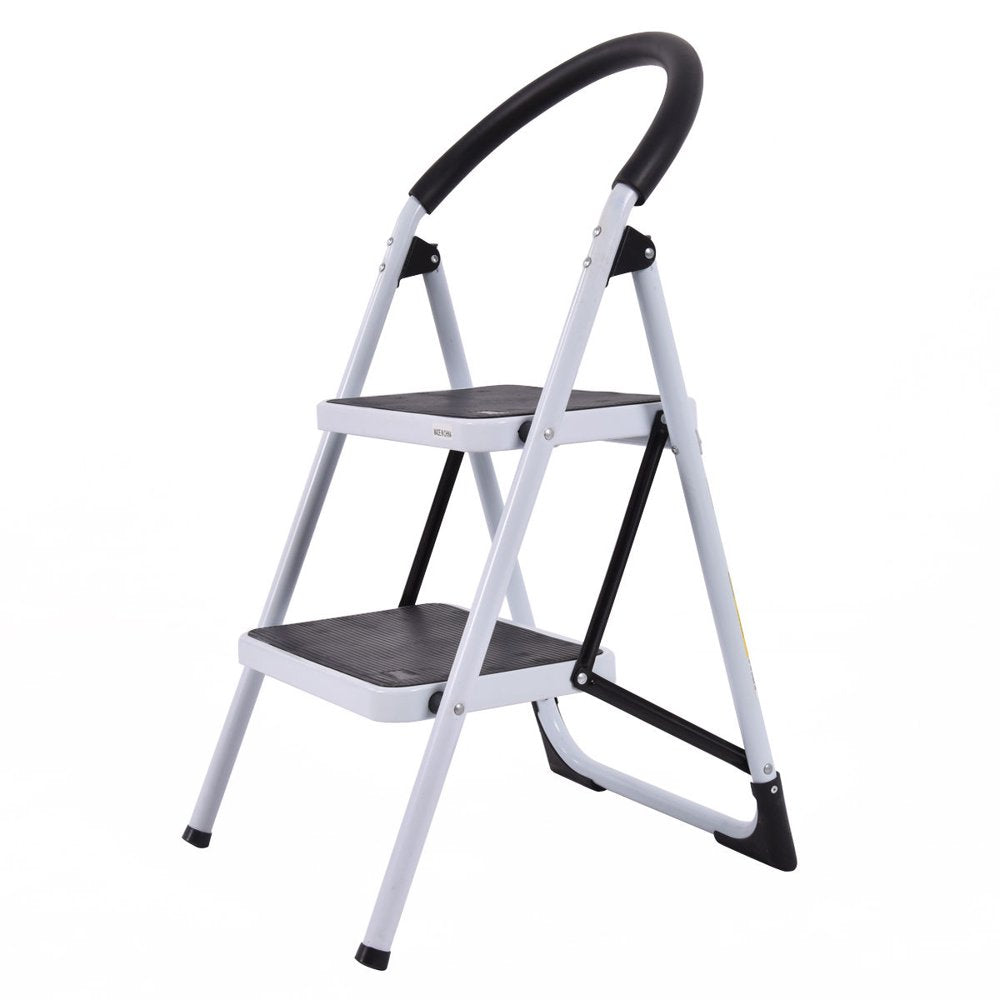 Costway 2 Step Ladder Folding Stool Heavy Duty 330Lbs Capacity Industrial Lightweight