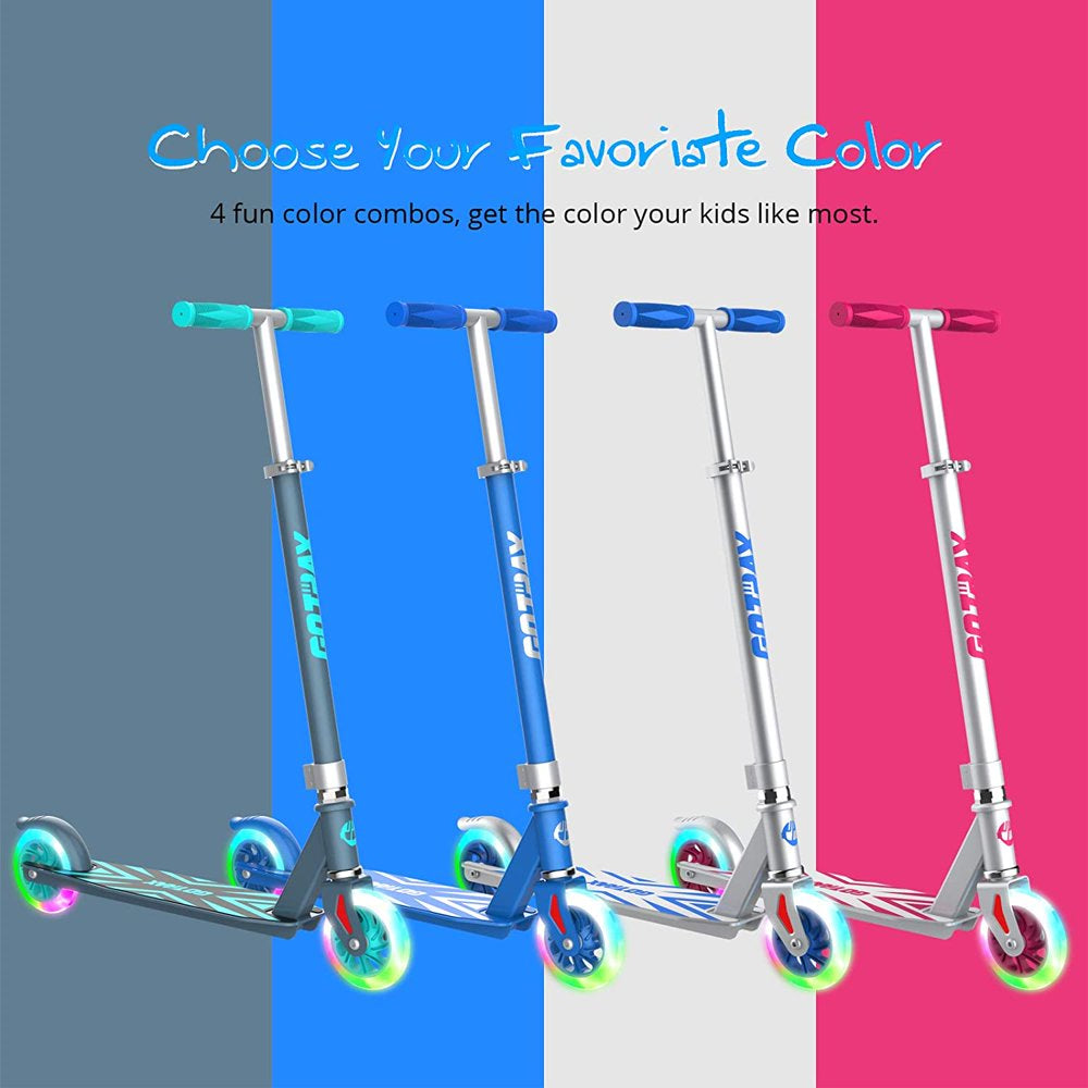  Kick Scooter for Kids Ages 4-9, 5" LED Flashing 2 Wheels Kids Scooter Unisex, Blue