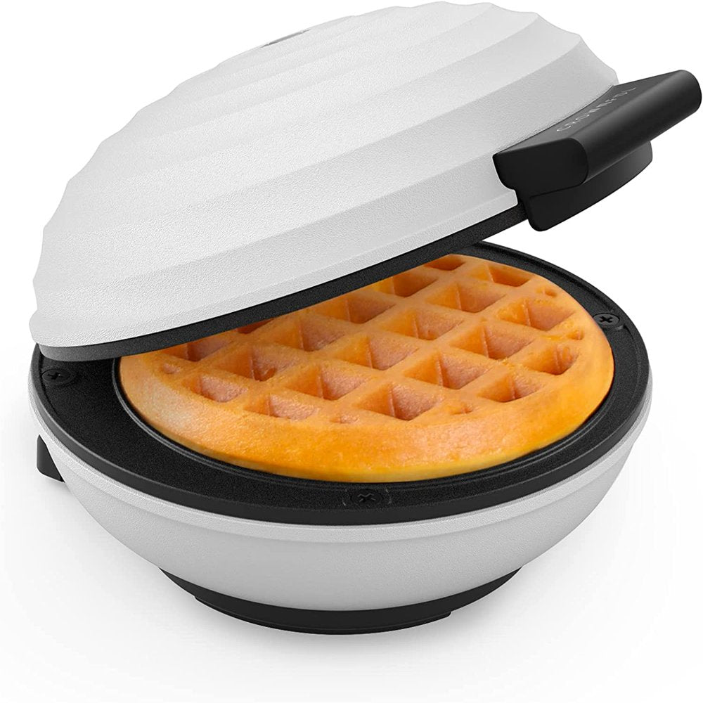 CROWNFUL Mini Waffle Maker Machine, 4 Inches Portable Small Compact Design, Non-Stick, Black