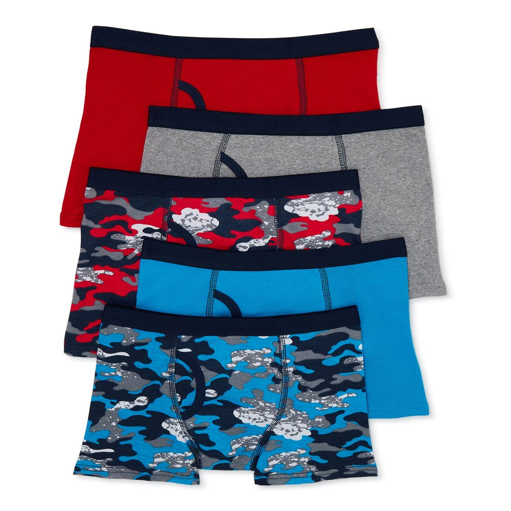 Wonder Nation Boys Cotton Boxer Brief Underwear, 5-Pack, Sizes S-XL