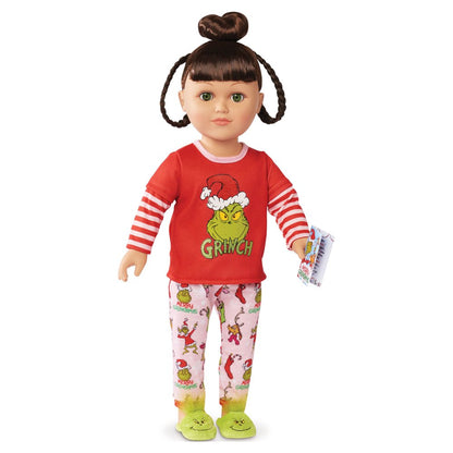 My Life As Poseable Grinch Sleepover 18 inch Doll, Brunette Hair, Green Eyes