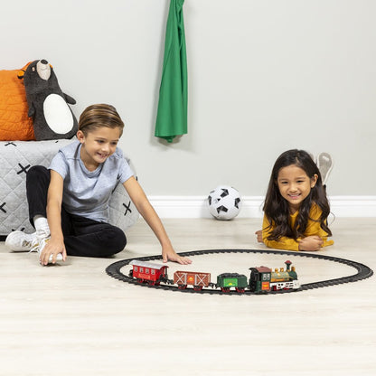 Best Choice Products Kids Classic Electric Railway Train Car Track Play Set Toy w/ Music, Lights