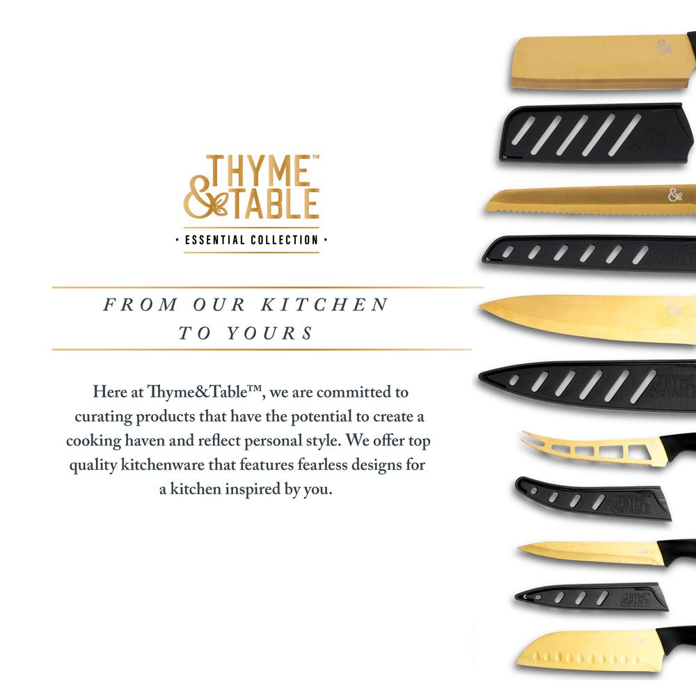 Thyme & Table 20-Piece Knife Set, Black