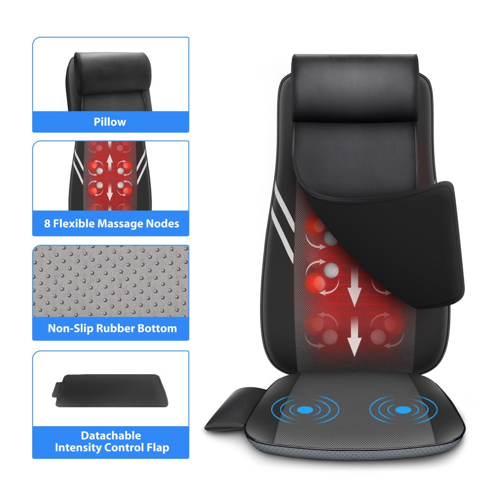 Snailax Shiatsu Neck Back Massager with heat, Full Body Seat Massage Cushion, Massage Chair pad for Vehicle, Gifts