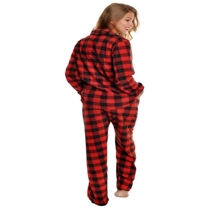 Angelina Christmas Cozy Fleece Notch Collar Pajama Set with Pockets (1-Pack)