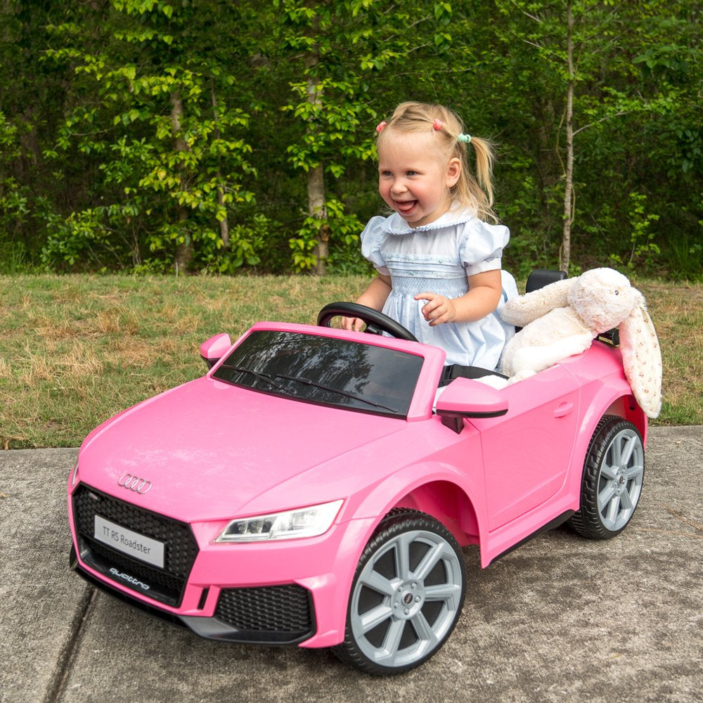 Hikiddo Electric Ride on Car for Kids, Licensed Audi 12V Powered Ride-on Toy with Remote - Pink