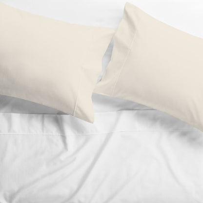 Purity Home Percale Weave Deep Pocket Organic Cotton Pillowcase King Fresh Ivory