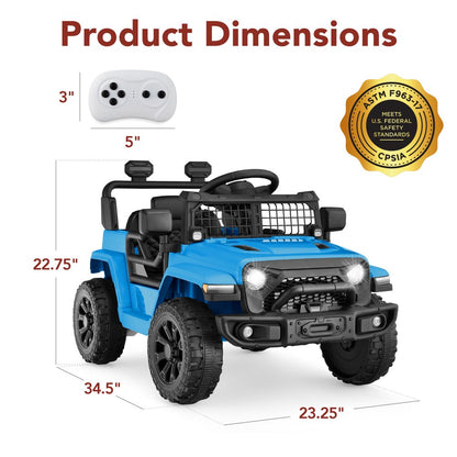 Best Choice Products 6V Kids Ride-On Truck Car w/ Parent Remote Control, 4-Wheel Suspension, LED Lights - Light Blue