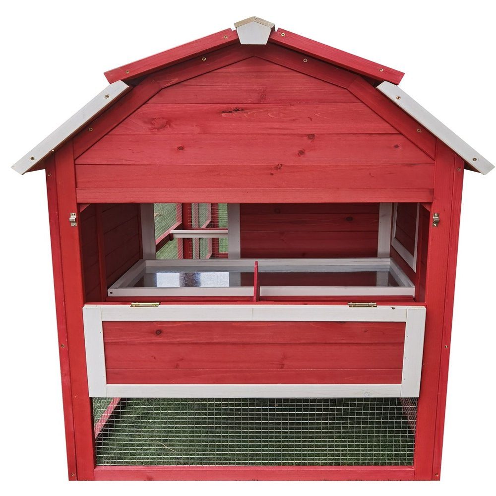 Chicken Coop Outlet Large 102" Wood Backyard Hen House Nesting Box & Run & Cleaning Tray