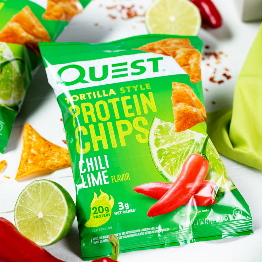 Quest Nutrition, Tortilla Style Protein Chips, Low Carb, High Protein, Chili Lime, 1.1 oz