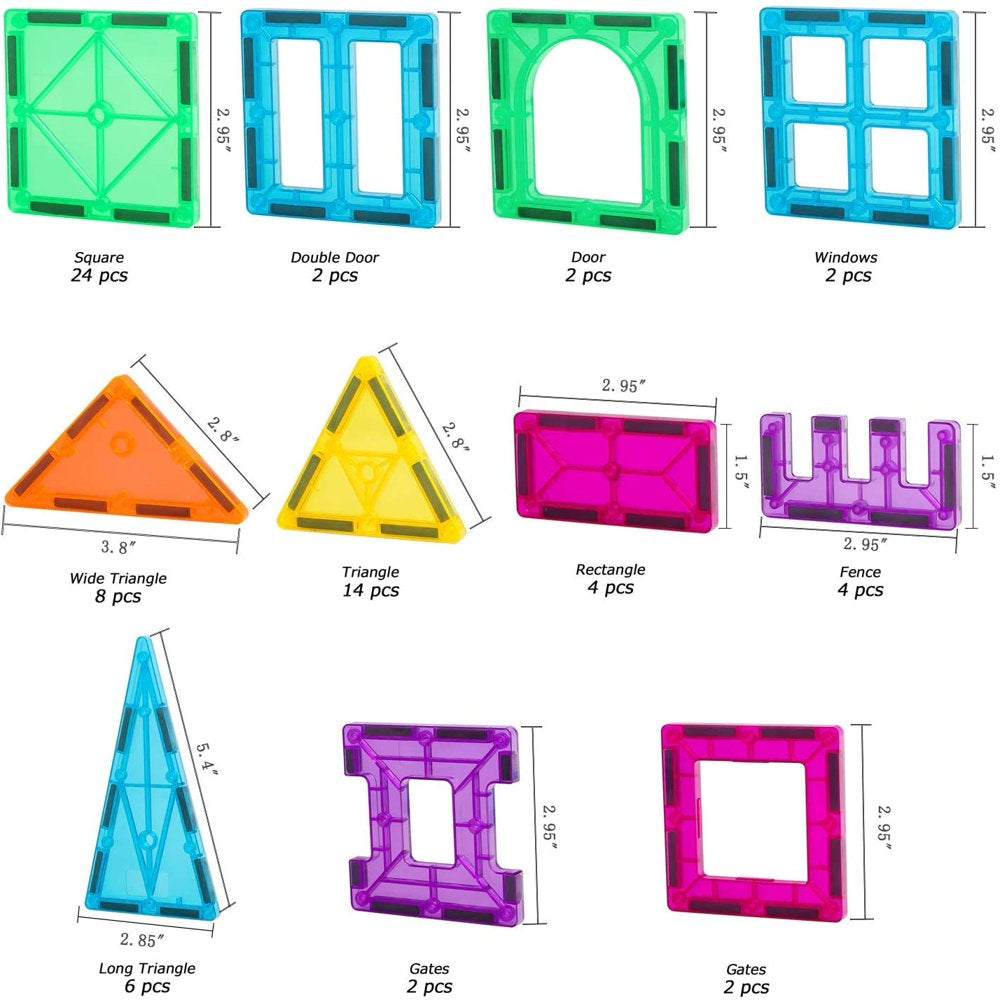 Neoformers 3D Magnetic Building Blocks Tile Set (70 Pieces)