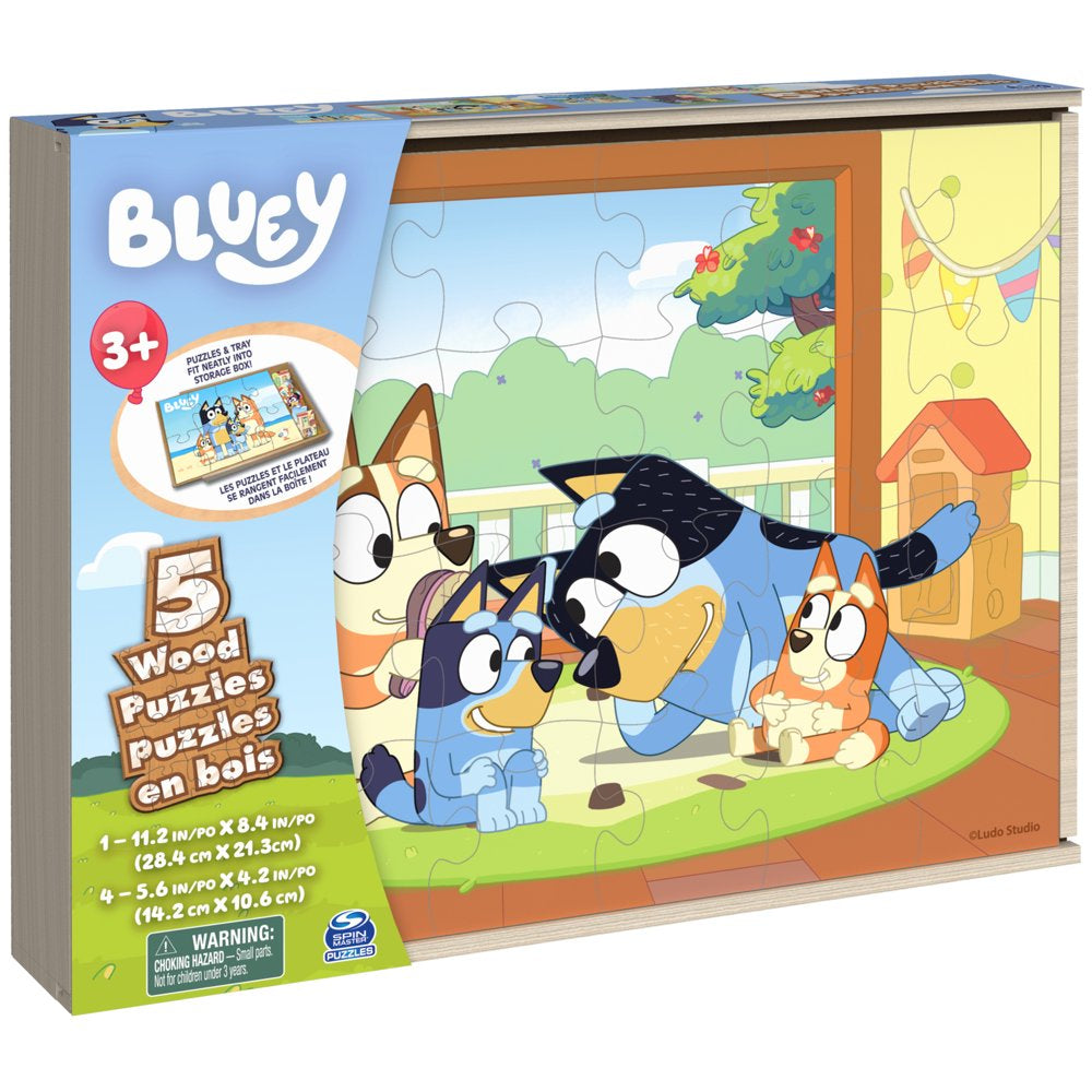 Bluey, 5-Pack of Jigsaw Puzzles in Storage Box