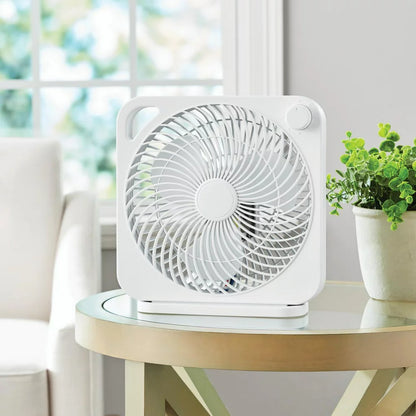 Mainstays 9 Inch Personal Box Fan with 3 Speeds Teal