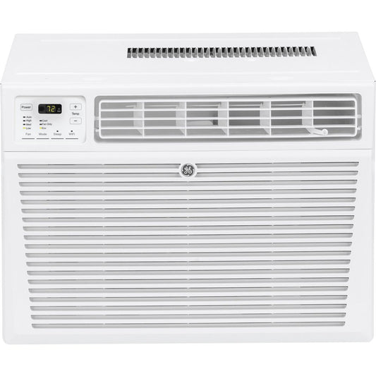 GE® 8,000 BTU 115-Volt Window Air Conditioner with Wifi and Eco Mode for Medium Rooms, White, AEG08LZ