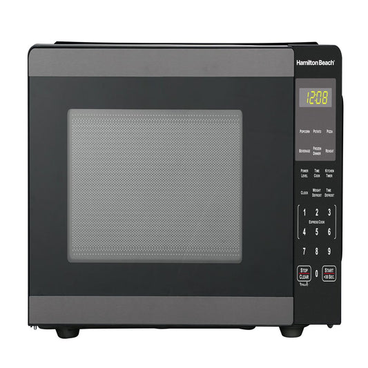 Hamilton Beach 0.9 Cu. Ft. Countertop Microwave Oven, 900 Watts, Black Stainless Steel, New