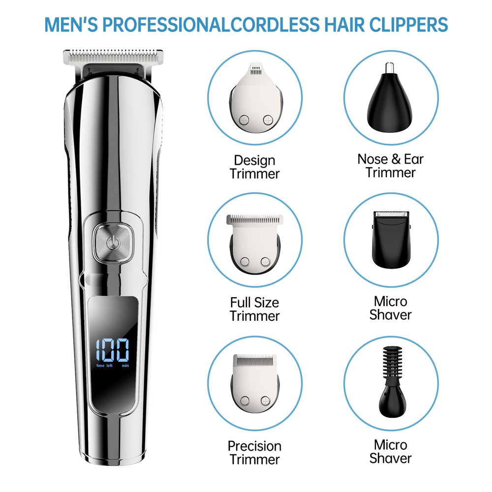 Mens Hair Clipper, 16 in 1 Hair Grooming Kit IPX7 Waterproof Beard Trimmer USB Rechargeable Wet/Dry