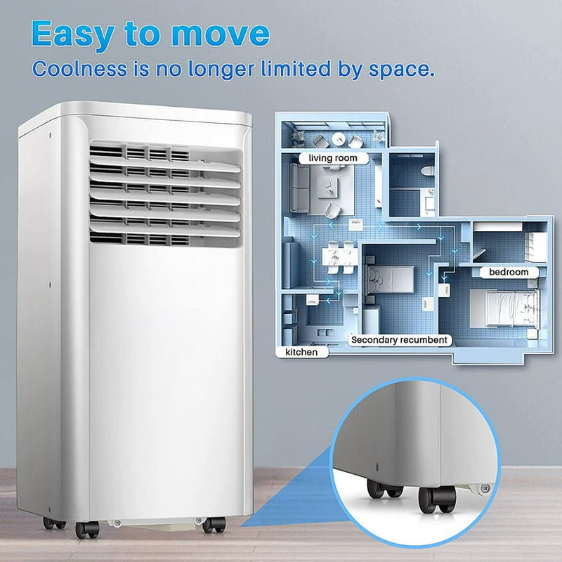 AGLUCKY Portable Air Conditioner, Cools 200Sq. Ft, 24H Timer, Quiet Operation,Window Fan, 2 Fan Speed for Bedroom Office Home