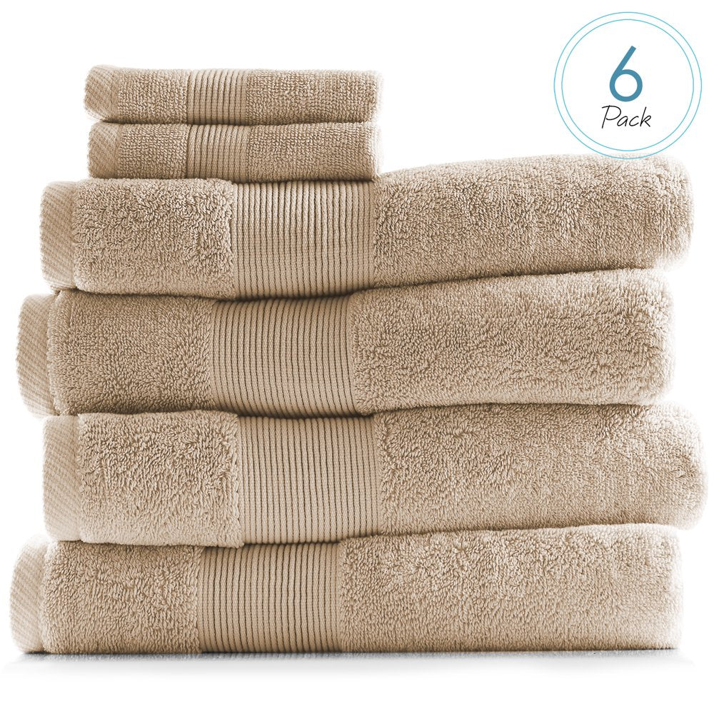  Bath Towel Collection, 100% Cotton Luxury Set of 12 Multipurpose Wash Cloths - Cream