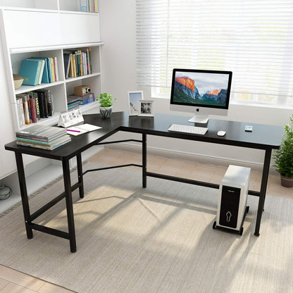 Ktaxon L-Shaped Computer Desk Corner PC Latop Table Study Office Workstation Black