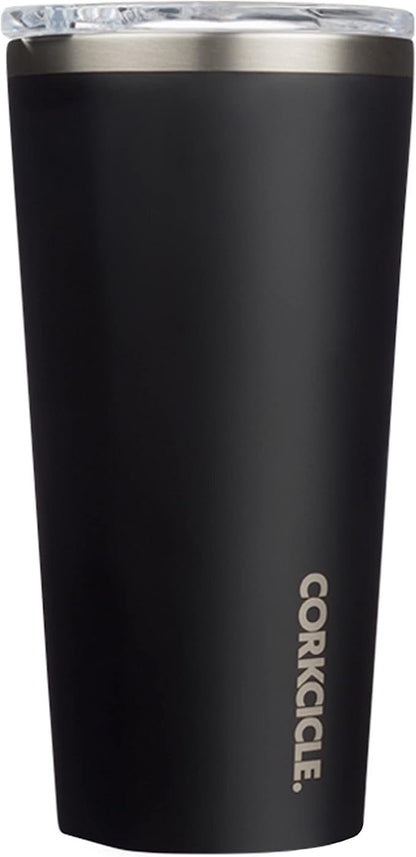 Corkcicle 16 oz Travel Tumbler, Stainless Steel, Triple Insulated, Water Bottle, Matte Black