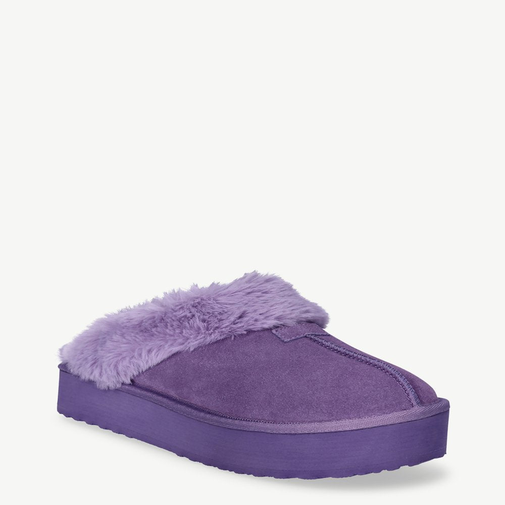  Women's Genuine Suede Platform Slipper