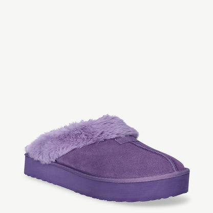  Women's Genuine Suede Platform Slipper