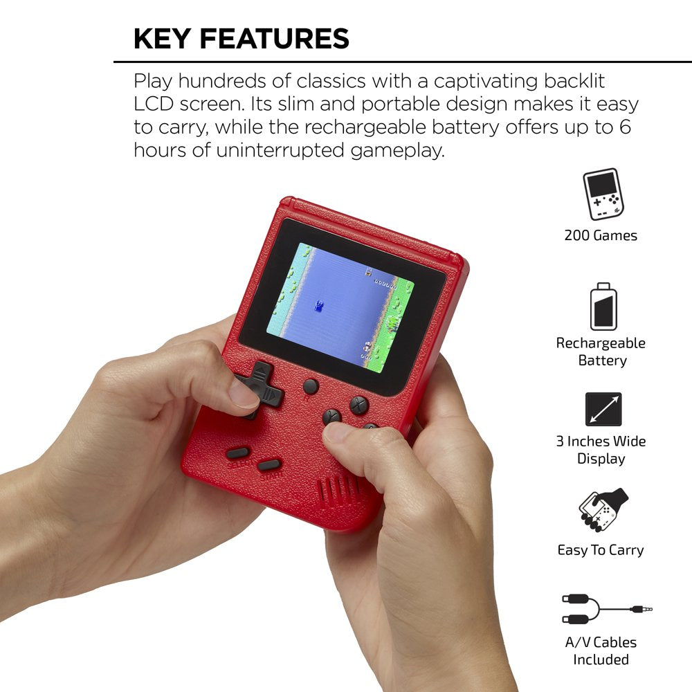 Fun Console Arcade Fun Portable Gaming Console - Classic Retro Handheld with 200 A ...