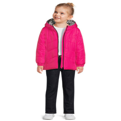 Weather Tamer Girls Long Sleeve Hooded Winter Puffer Coat, Sizes 4-16