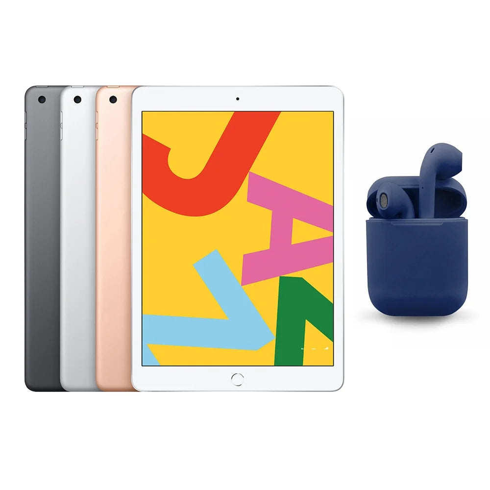 Restored | Apple iPad | 10.2-inch Retina | Wi-Fi Only | 32GB | Latest OS | Bundle: Bluetooth/Wireless Airbuds By Certified 2 Day Express