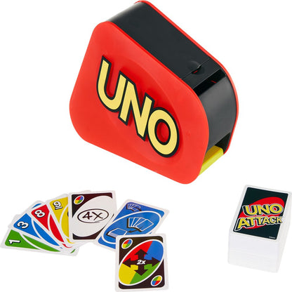 UNO Attack Card Game For Family Night with Card Launcher featuring Lights & Sounds