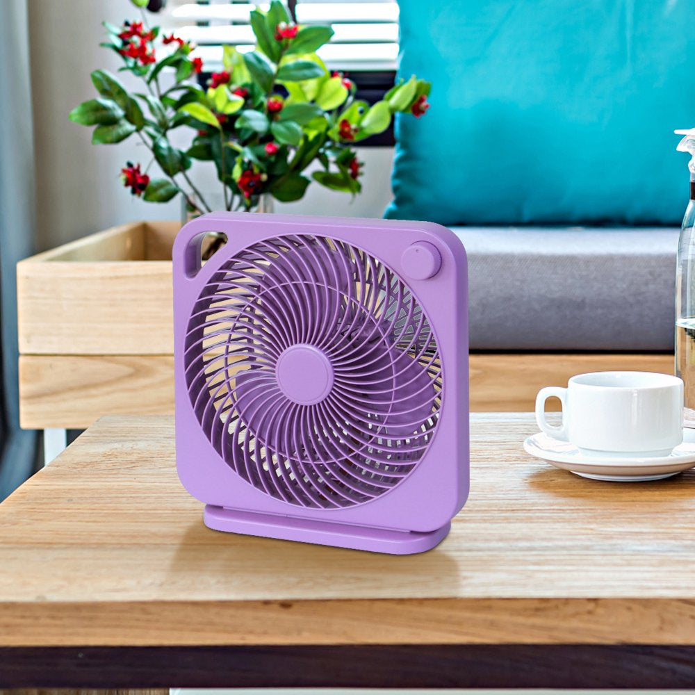 Mainstays 9 Inch Personal Box Fan with 3 Speeds Berry Chill