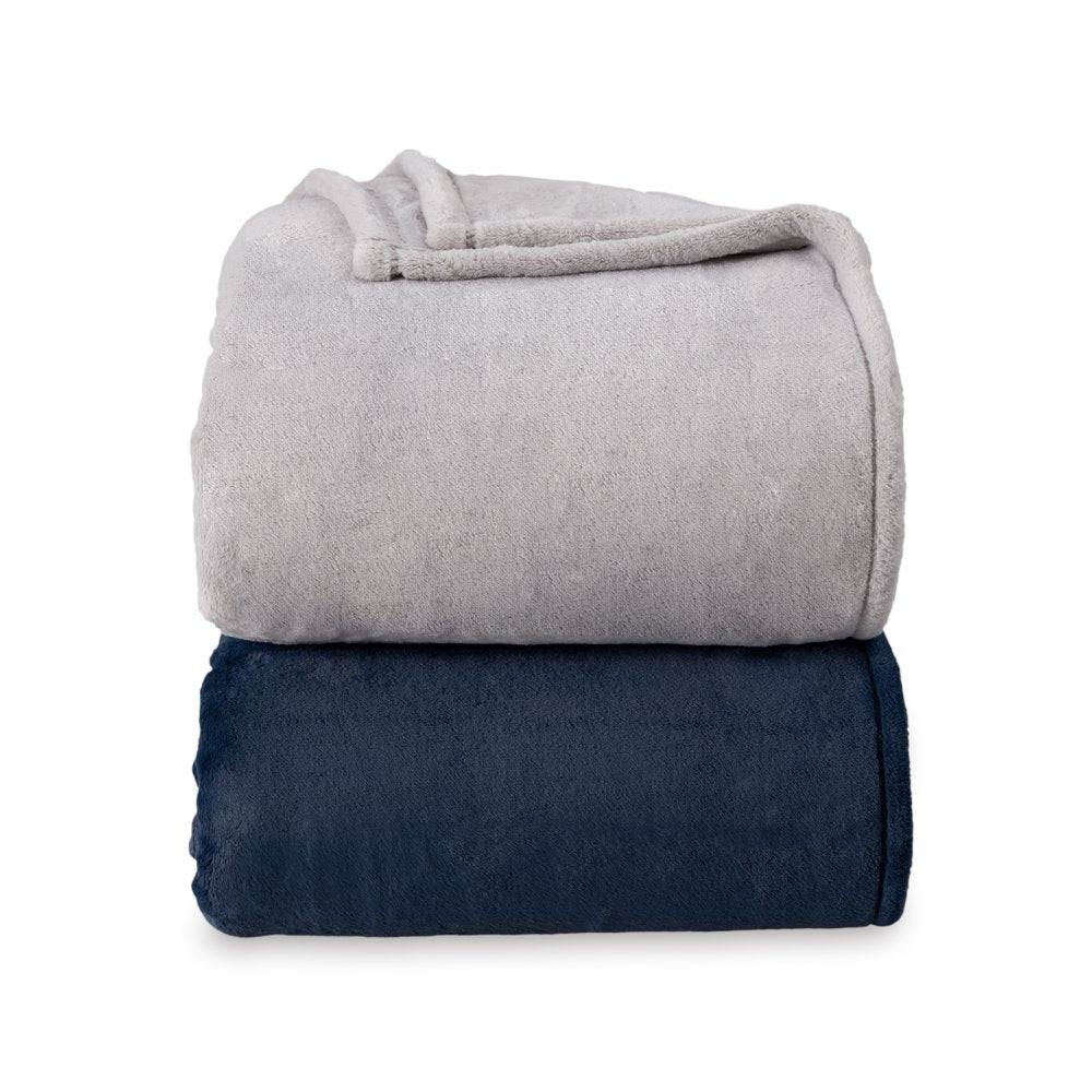 Hotel Style Luxury Plush Blanket 90” x 94” Navy