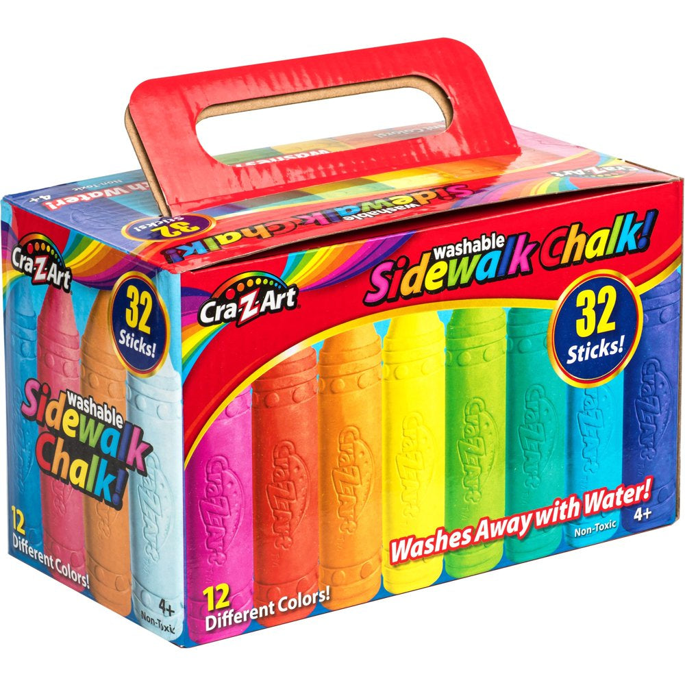 Cra-Z-Art Washable Sidewalk Chalk, 32 Count, Multicolor, Children to Adult