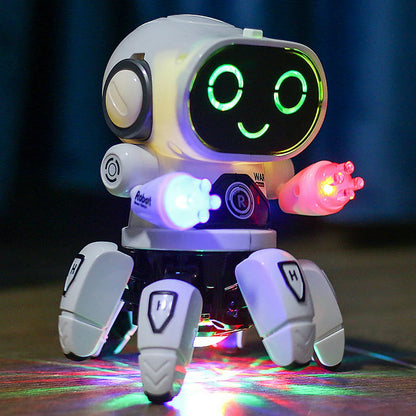 Robot Toys for Kids, Electronic Walking Dancing Robot Toy with Flashing Lights and Music, White