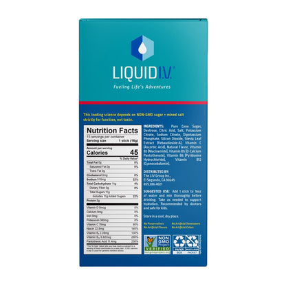 Liquid I.V. Hydration Multiplier Electrolyte Powder Packet Drink Mix, Strawberry, 15 Ct