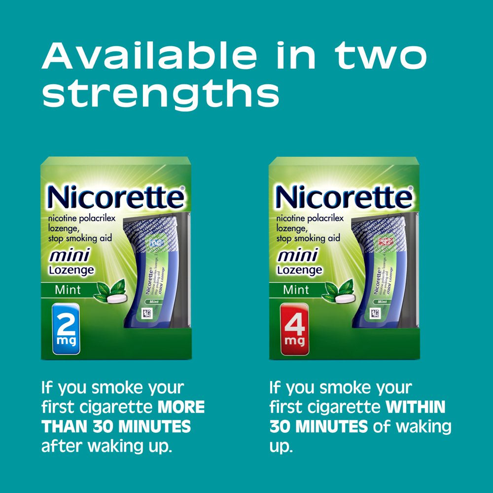 Nicorette Mini Nicotine Lozenges Stop Smoking Aid 2 Mg Mint - 81 Ct