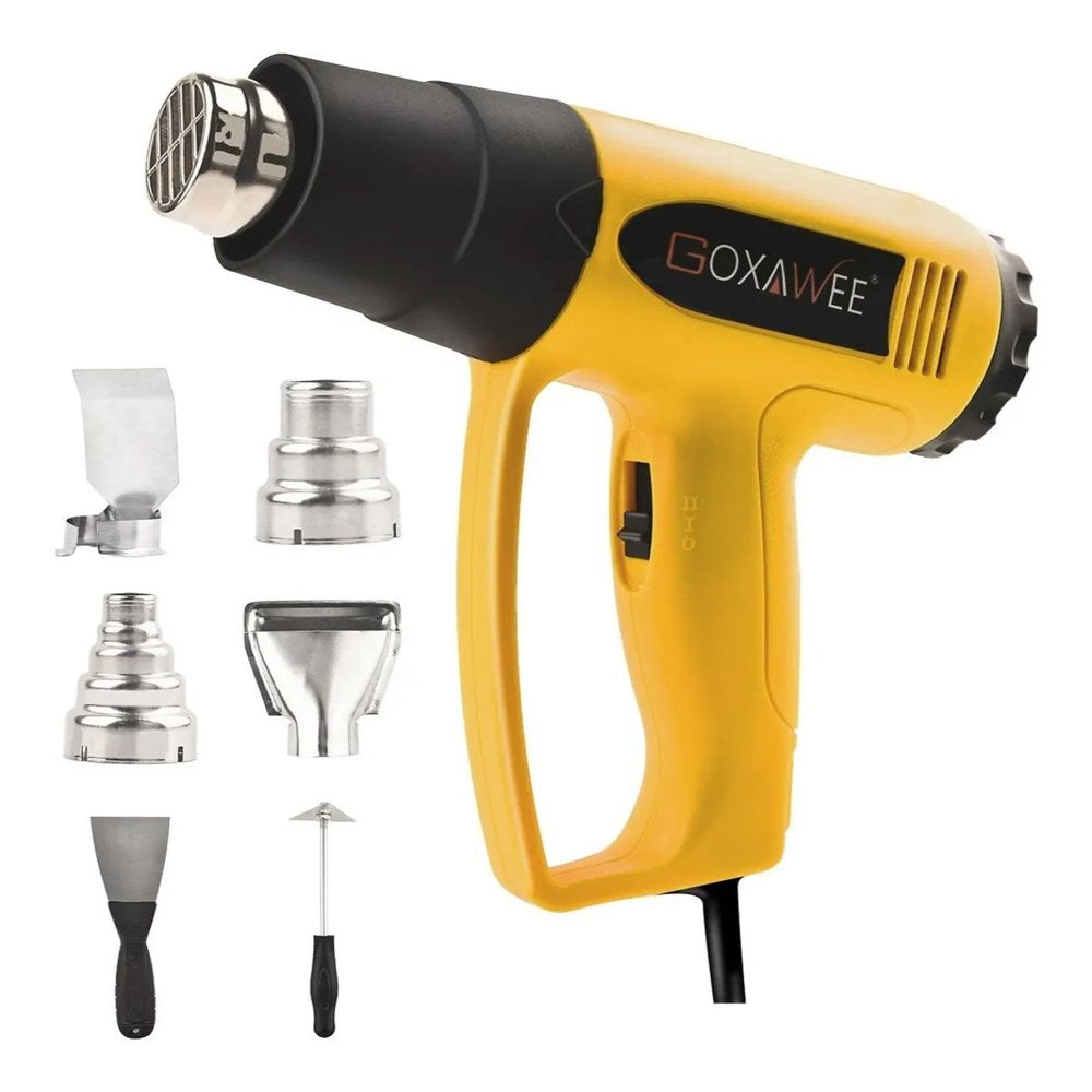 2000W Corded Heat Gun, 140℉~1112℉ Fast Heating, with 4 Nozzles, for Shrinking PVC, Stripping Paint