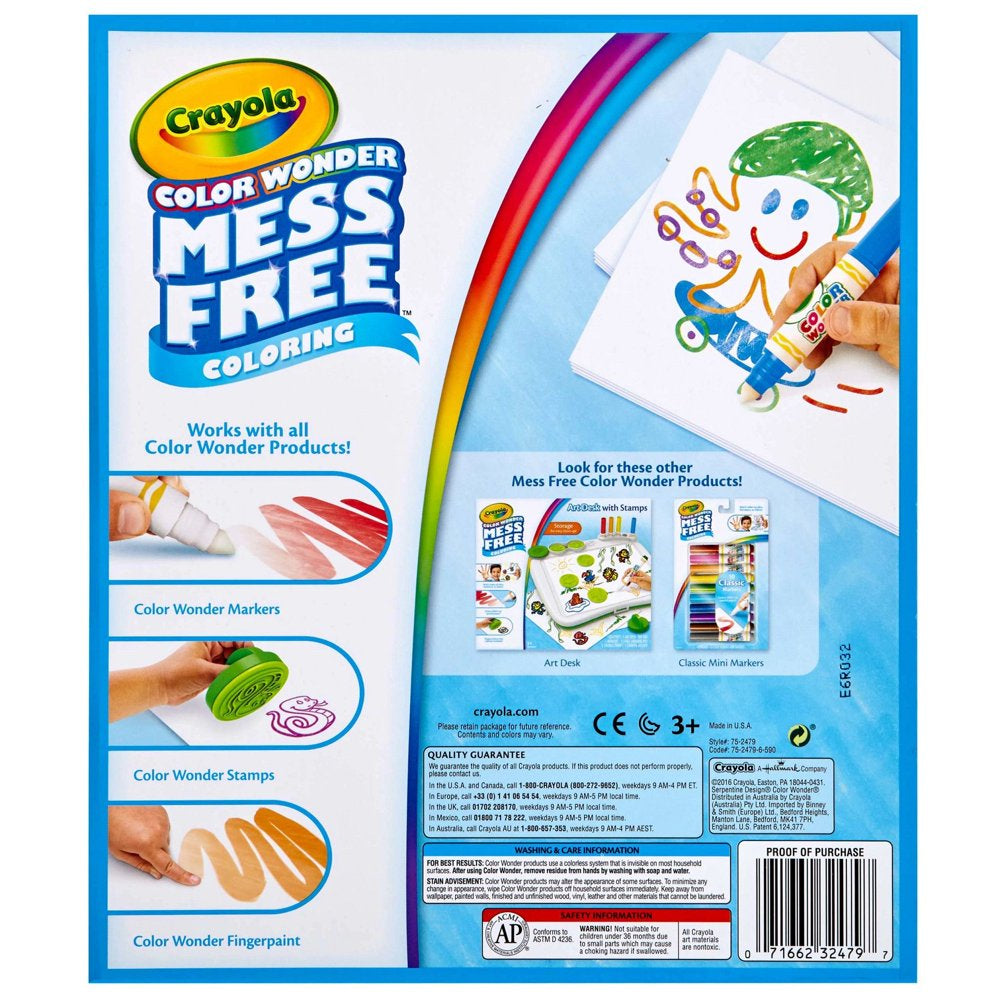 Crayola Color Wonder Mess Free Coloring Pages, Toddler Toys, Kindergarten School Supplies, Blank Refill Paper