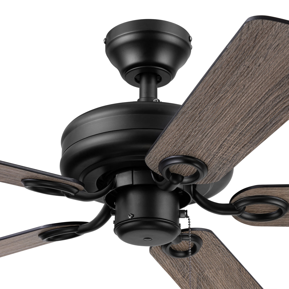 Mainstays 44" Black Traditional LED Ceiling Fan with 5 Blades, Light Kit, Pull Chains & Reverse Airflow