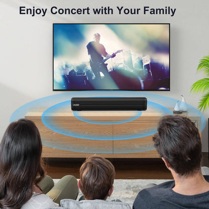  TV Soundbar, 16 inch Sound Bar with Subwoofer, Wired & Wireless Bluetooth 5.0 Audio Soundbar, TV Speaker with 3 Mode, Optical/Aux/RCA Connection, Remote Control Home Theater, Gaming