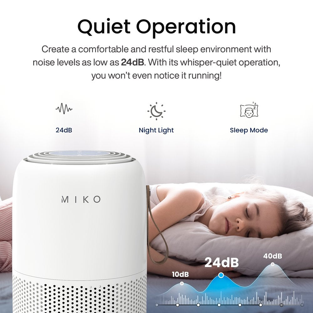 Miko Air Purifier H13 True HEPA for Large Room 1,200 Sqft